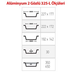 Alüminyum 2 Gözlü Kap 100 Adetli