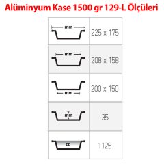 Aluminum 1500 gr Container 100 Pieces