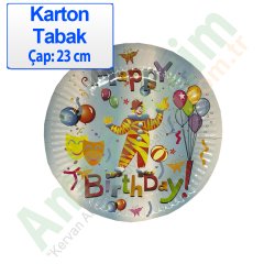 Tabak Karton Çap 24 Cm Happy 10 Adetli