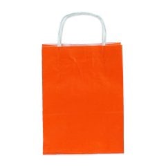 Bag White Kraft 18x24x9 cm Twist Handle Orange